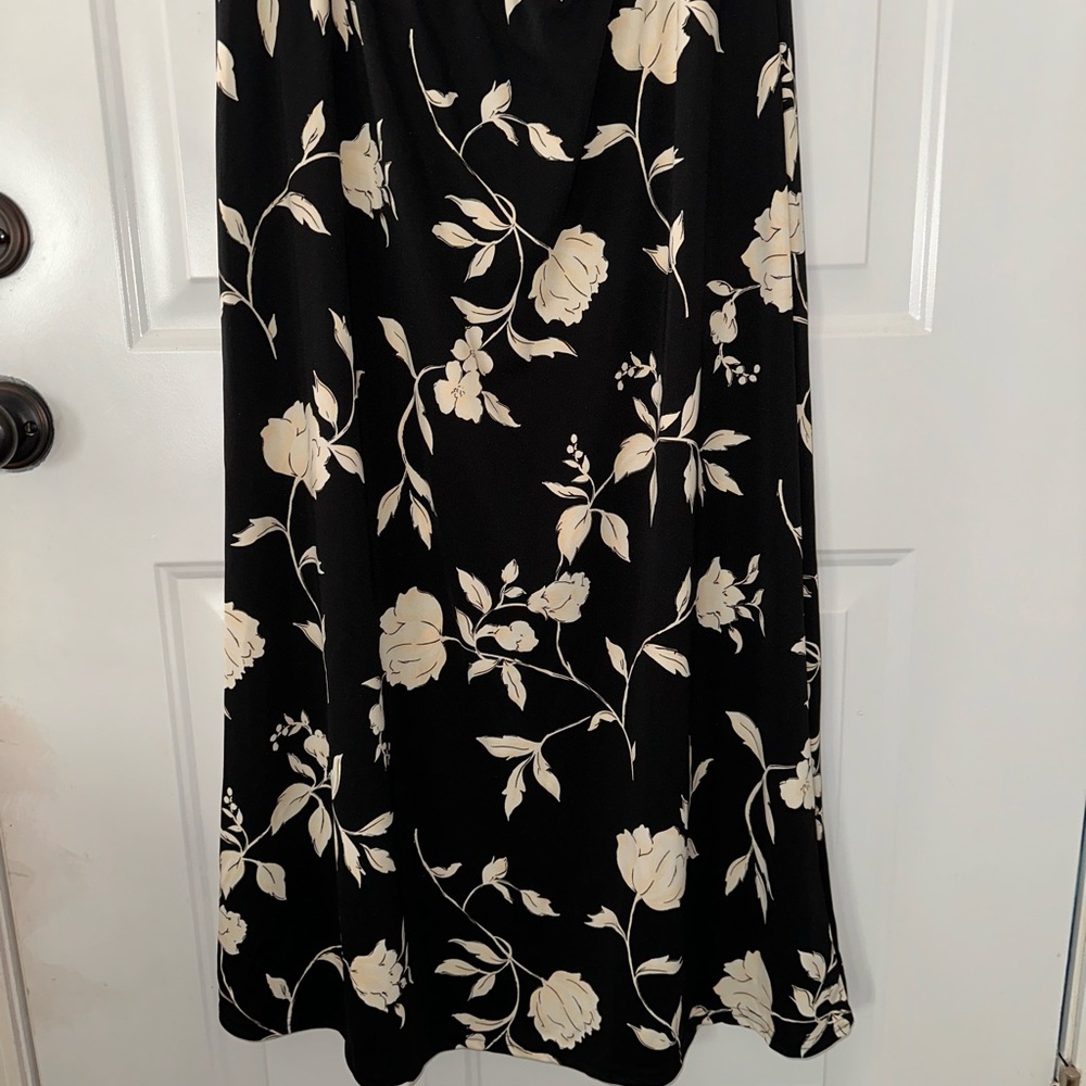 Floral Black and Cream Skirt